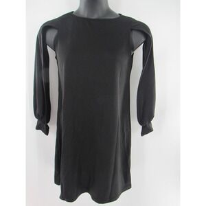 Boohoo Black Long Sleeve Cut Out Shoulder Mini Dress UK 10 US 6